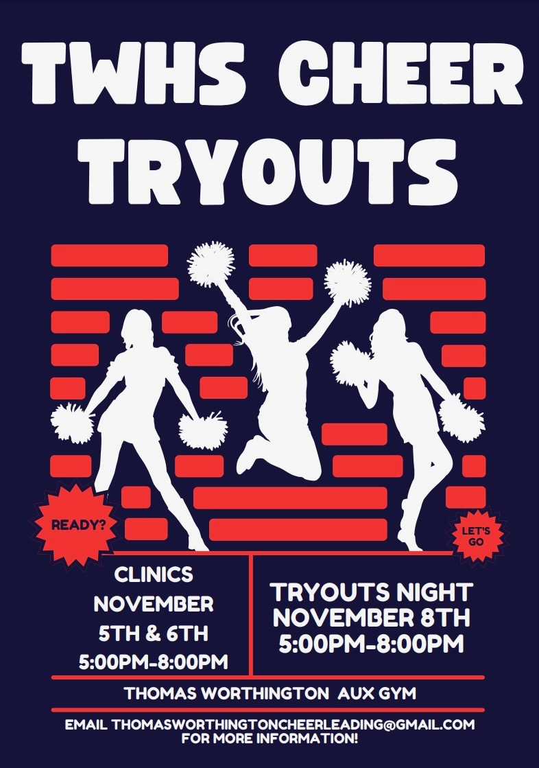 See poster above for details on cheerleading tryouts